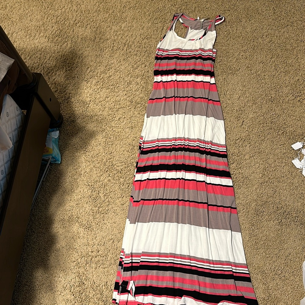 Stripe form fitted maxi